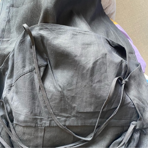 NWOT MODERN CITIZEN Black Linen Backless Dress - size SMALL - Picture 5 of 8